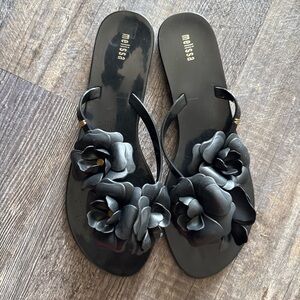 Melissa Black Floral Women's Sandals